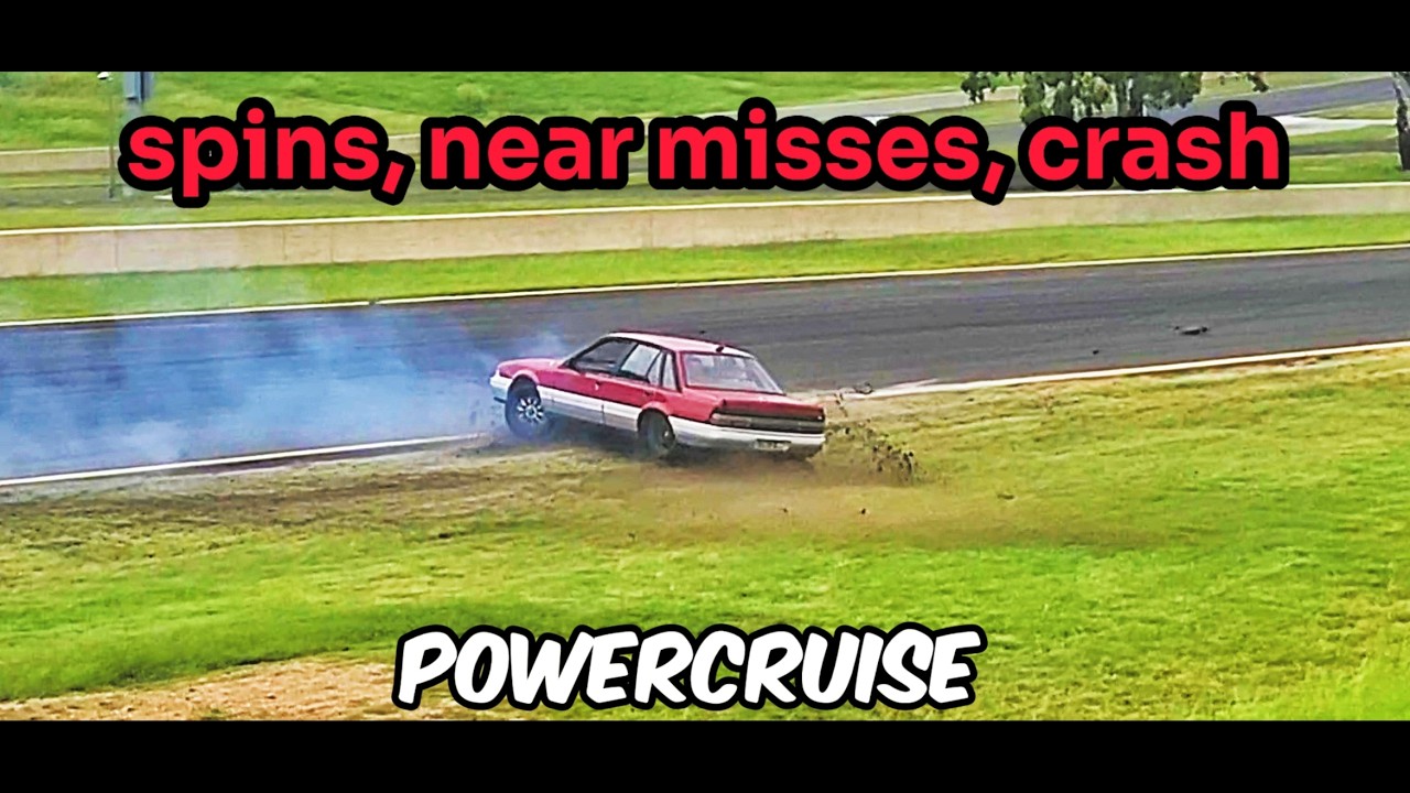 near misses, **CRASH**, spinouts at Powercruise 99.9 Sydney