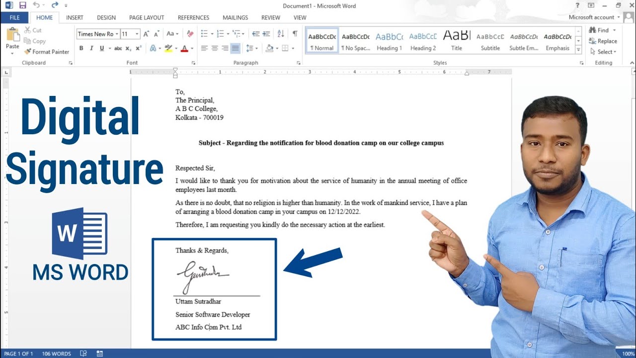 How To Create And Save Digital Signature In Microsoft Word Save