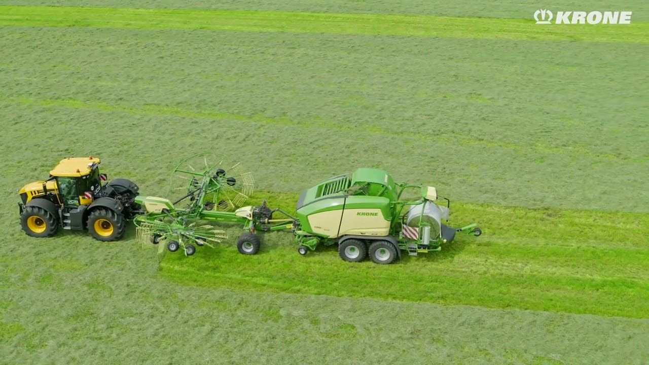 KRONE Swadro BaleTrain – Swathing and baling in one process