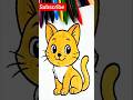 Cute Orange Kitten Coloring | Relaxing & Satisfying Art for Beginners 🧡🐾#shorts