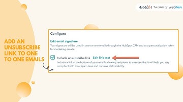 How to add an unsubscribe link to one to one emails in HubSpot