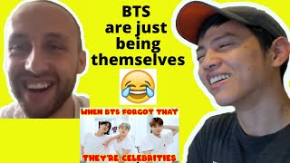 BTS (방탄소년단) - When BTS Forgot That They're Celebrities | BTS Funny Moments | Reaction Video