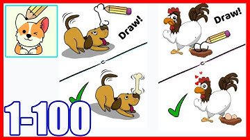 Draw a Line: Tricky Brain Test - All Levels 1-100 Solution or Walkthrough (iOS - Android)