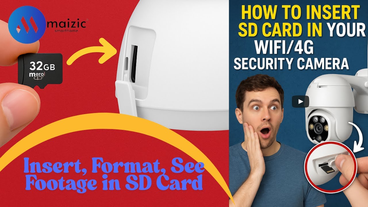 How to insert SD card in V380 Pro wifi or sim security camera - step by ...