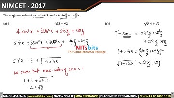 #41 - NIMCET 2017 | Previous Year NIMCET Question Paper Solution | NITsbits NIMCET Coaching in Delhi