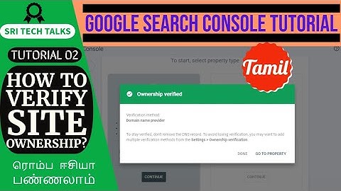Google Search Console Tutorial In Tamil | #2 How To Verify Site Ownership?
