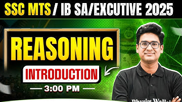 IB SA/Executive Reasoning 2025 | Reasoning Introduction Class | SSC MTS Reasoning by Jitin Sir