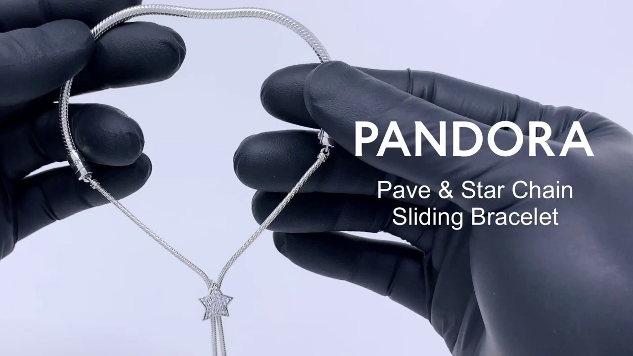 Pandora Moments Pavé Star and Snake Chain Sliding Bracelet - Winter 2019 -  598528C01