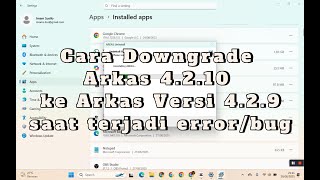 HOW TO DOWNGRADE ARKAS 4.2.10 TO ARKAS VERSION 4.2.9 WHEN AN ERROR/BUG OCCURS