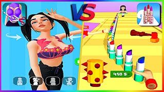 BRA MAKER VS LIPSTICK STACK RUNNER Game  👩🏻‍🦰🆚💄 Gameplay (2) Android , iOs Game 3D screenshot 3