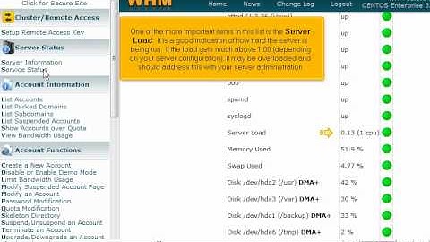 Checking your Server Status and information in WHM - 4GoodHosting Support