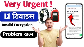 Very Urgent Video: Morpho L1 Device Invalid Encryption Problem Solved | Problem solved from the root