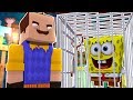 SPONGEBOB IS CAPTURED BY HELLO NEIGHBOUR! Minecraft Little Kelly