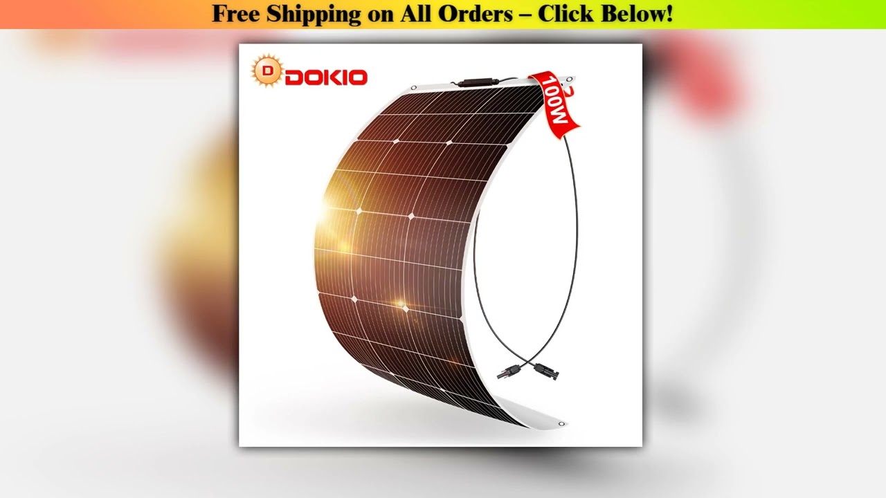 DOKIO 18V 100W/200W/400W Flexible Solar Panels Waterproof Monocrystalline Solar Panel Camping RV