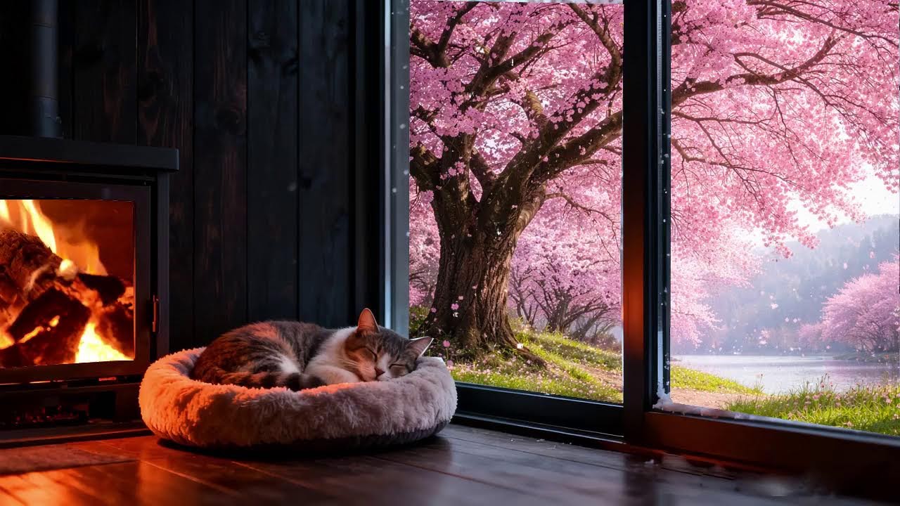 😴 Piano Music for Anxiety Relief | Cozy Cat Night (LIVE)