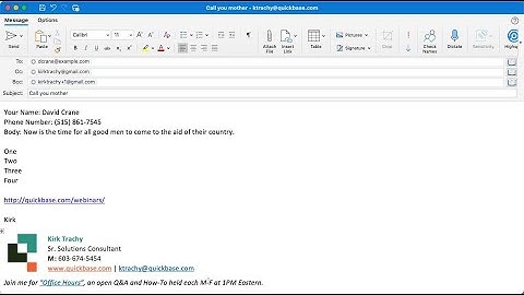 Using mailto: send emails out of QuickBase