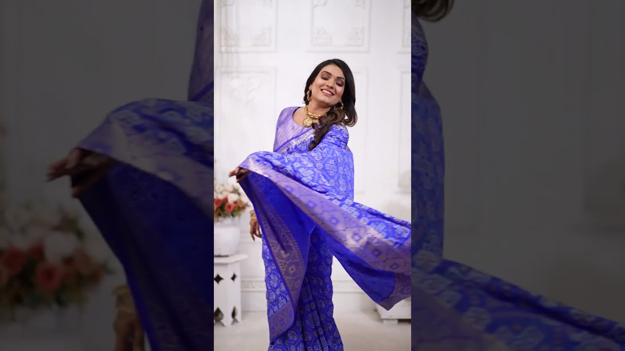 Blue Soft Satin Silk Saree