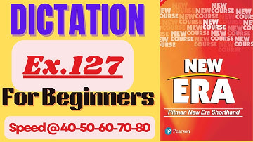Ex. 127 | #New Era | #New Course | Pitman English Easy Shorthand Basic Dictation | With Answer Key |