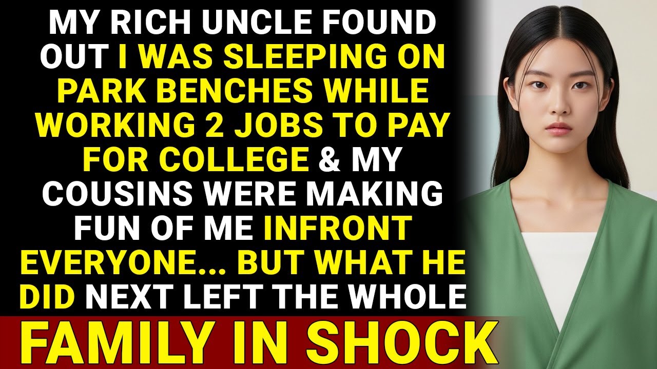 My RICH UNCLE Found Out I Was SLEEPING On PARK BENCHES While WORKING 2 Jobs To Pay For COLLEGE...