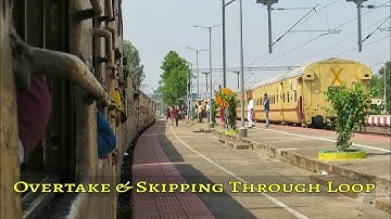 Train Overtake & Skipping From Loop Line: Kaviguru Express Overtakes Passenger | Indian Railways