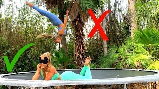 'STICK IT' (Blindfolded) Trampoline Challenge