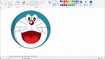 how to draw Doraemon in ms paint /Doraemon drawing in laptop#trending