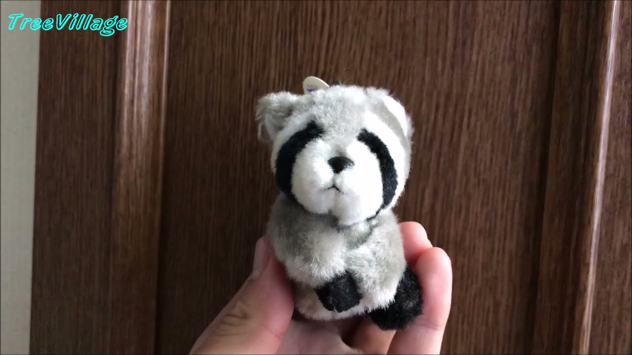 手ピカジェル アライグマ ぬいぐるみキーホルダー - YouTube