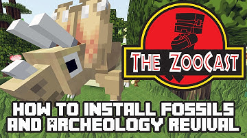 Minecraft How To Install Fossils and Archeology Revival + Dinosaur Basics!