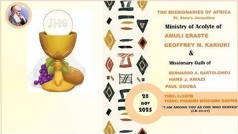 Celebration of Ministry of Alcoyte: Geoffrey & Eraste/Missionary oath Bernardo,Hans&Paul: 28Nov17h30
