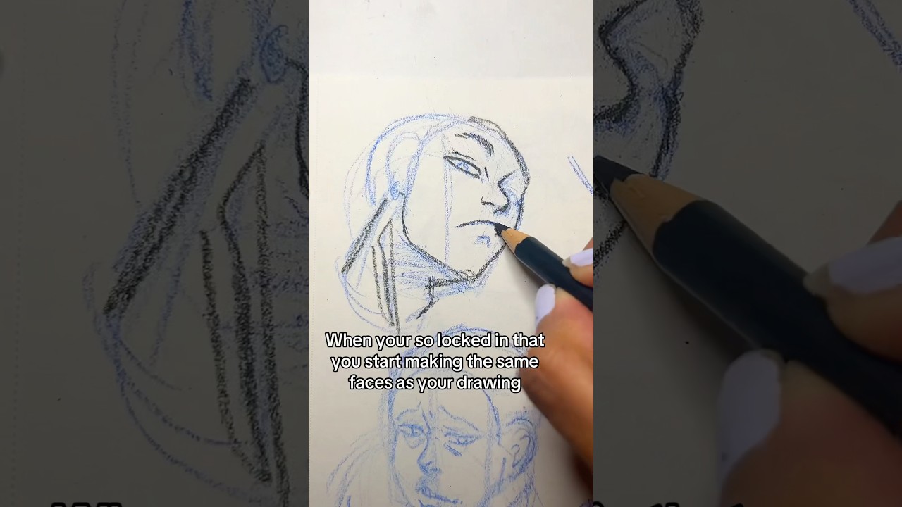 When you start making the same faces as your drawings… #drawing #sketch