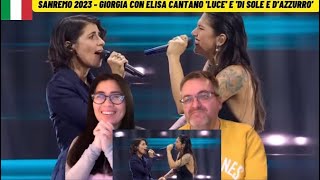 Sanremo 2023 - Giorgia con Elisa cantano 'Luce' e 'Di sole e d'azzurro' - 🇩🇰NielsensTV REACTION