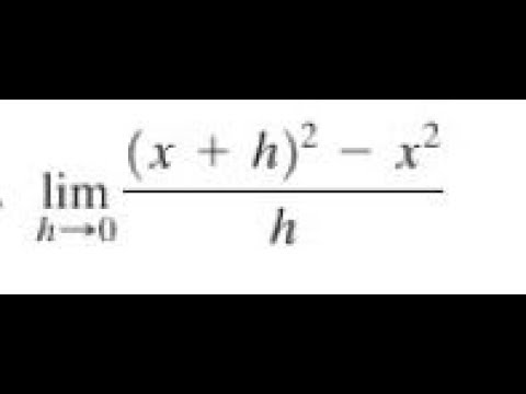 Lim As H Approaches 0 X H 2 X 2 H Youtube