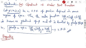 DEFINITION OF gradient, vector operator and Directional Derivative and problems on gradient-VECTOR.