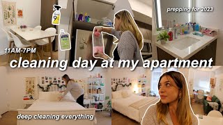 DEEP CLEAN my studio apartment with me (i cleaned from 11AM-7PM)