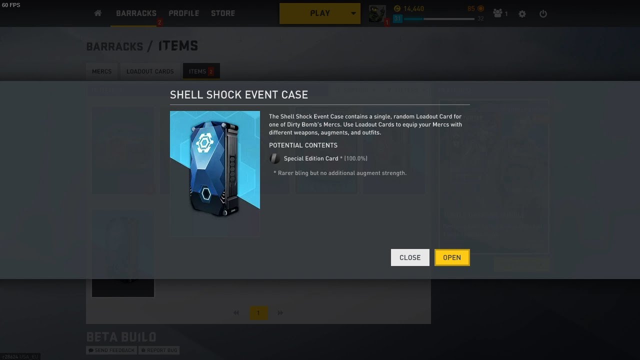Opening a shell shock event case