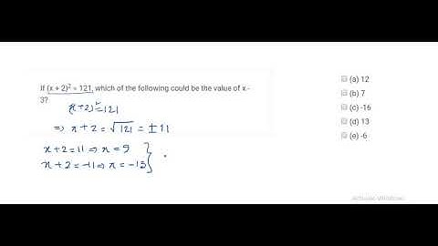 GRE Math/Quant Tutorial Algebra 358. If (x + 2)^2 = 121