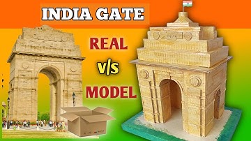 India Gate 3D model making with cardboard || india Gate project @Graylineart #craft #indiagate