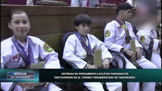 ENTREGARON RECONOCIMIENTO A ATLETAS PARAGUAYOS QUE PARTICIPARON EN TORNEO PANAMERICANO DE TAEKWONDO