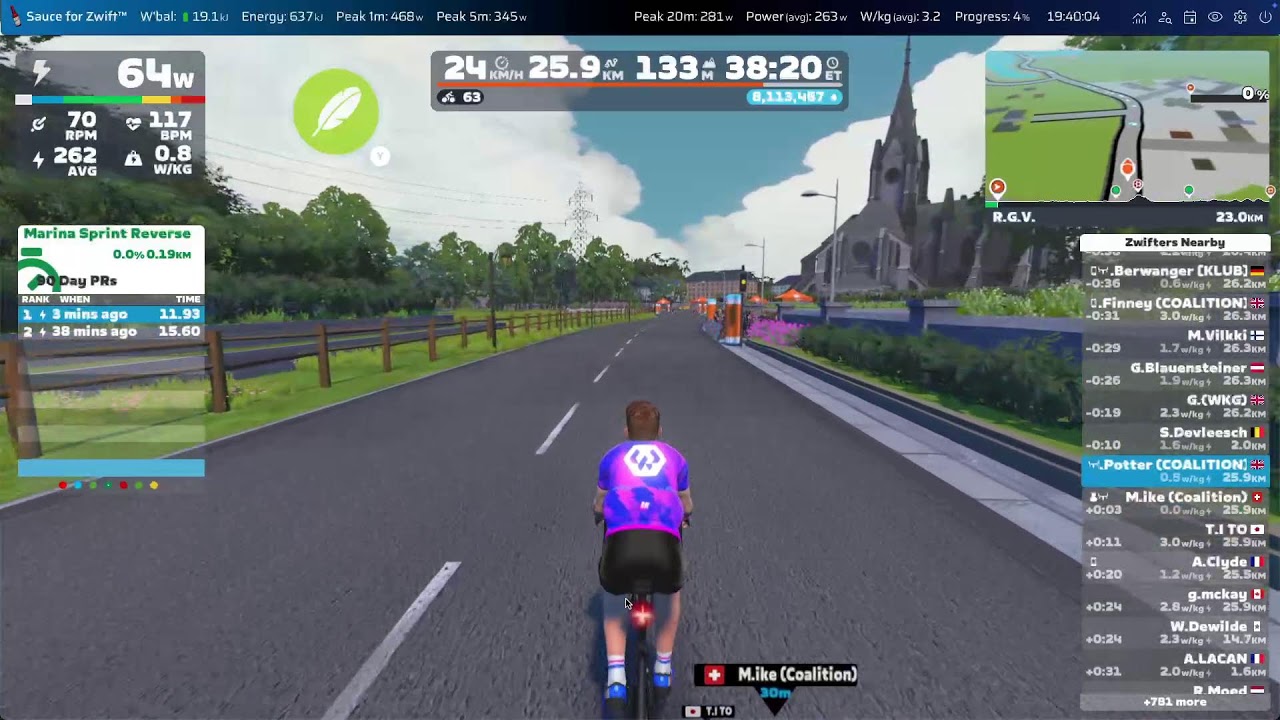 Zwift - Race: Club Ladder, Coalition Zeon v Klub Crackers on R.G.V