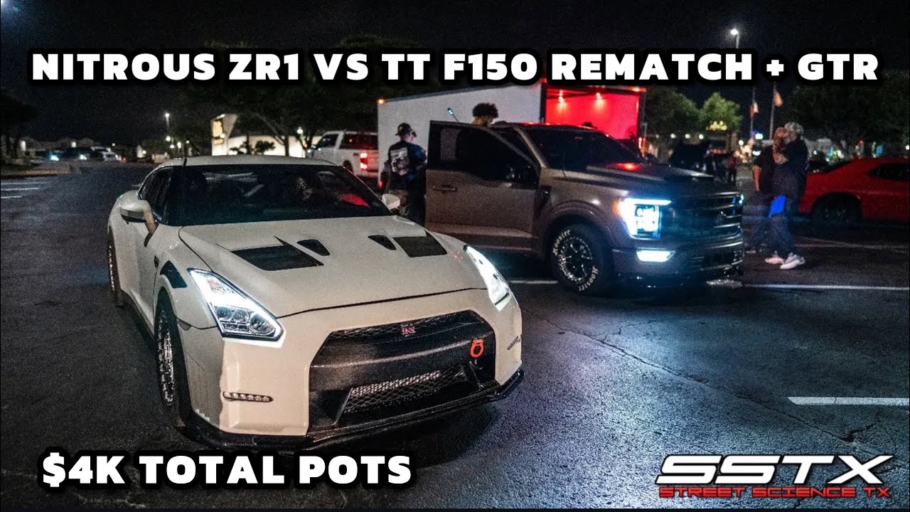 $3000 Rematch Twin Turbo F150 vs ZR1 + GTR Battles (INSANE Street Racing Night)