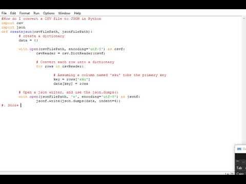 How do I convert a CSV file to JSON in Python - YouTube