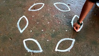 Thai madham flowers kolam|easy rangoli design| 7*4 pandaga muggulu|Begginers Super rangoli