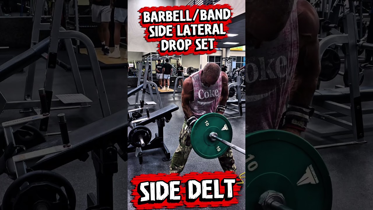 BARBELL/RESISTANCE BAND SIDE LATERALS FOR SIDE DELT #shoulders #workout #motivation #workouttips