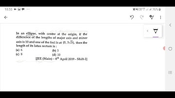 In an ellipse with center at origin , if the difference  of the lengths of major and minor axis