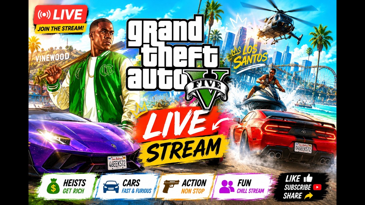 🚗 GTA V LIVE | Full Masti & Action Gameplay 🔴 #gtalive #gtaonline p-04