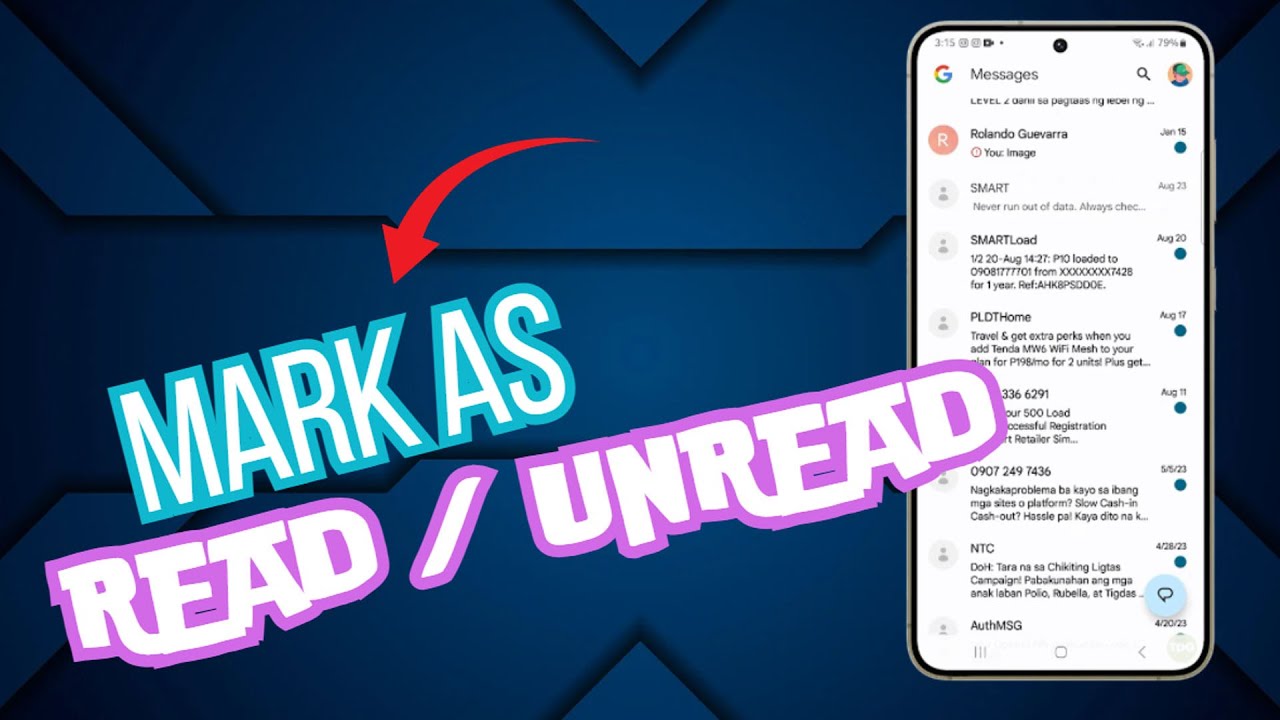 How To Mark Text Messages As Read Unread On Galaxy S24 YouTube