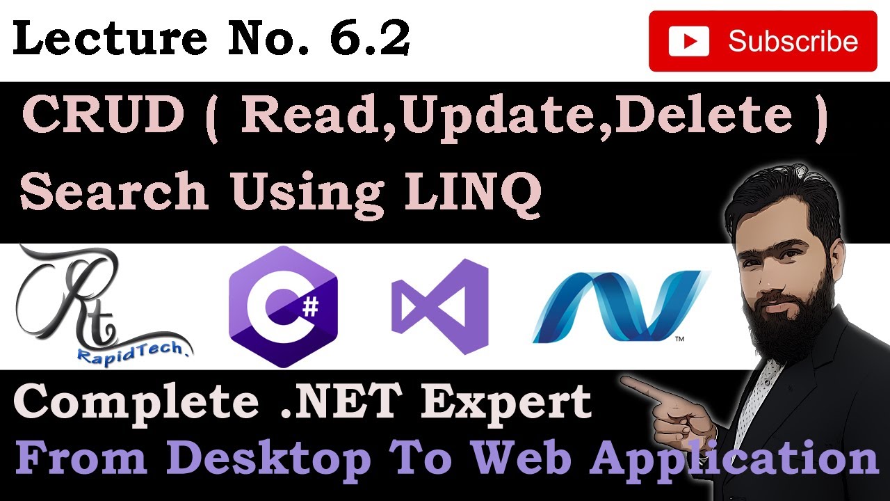 Lec. No. 6.2 Read Update Delete Data From SQL and Search Using LINQ ...