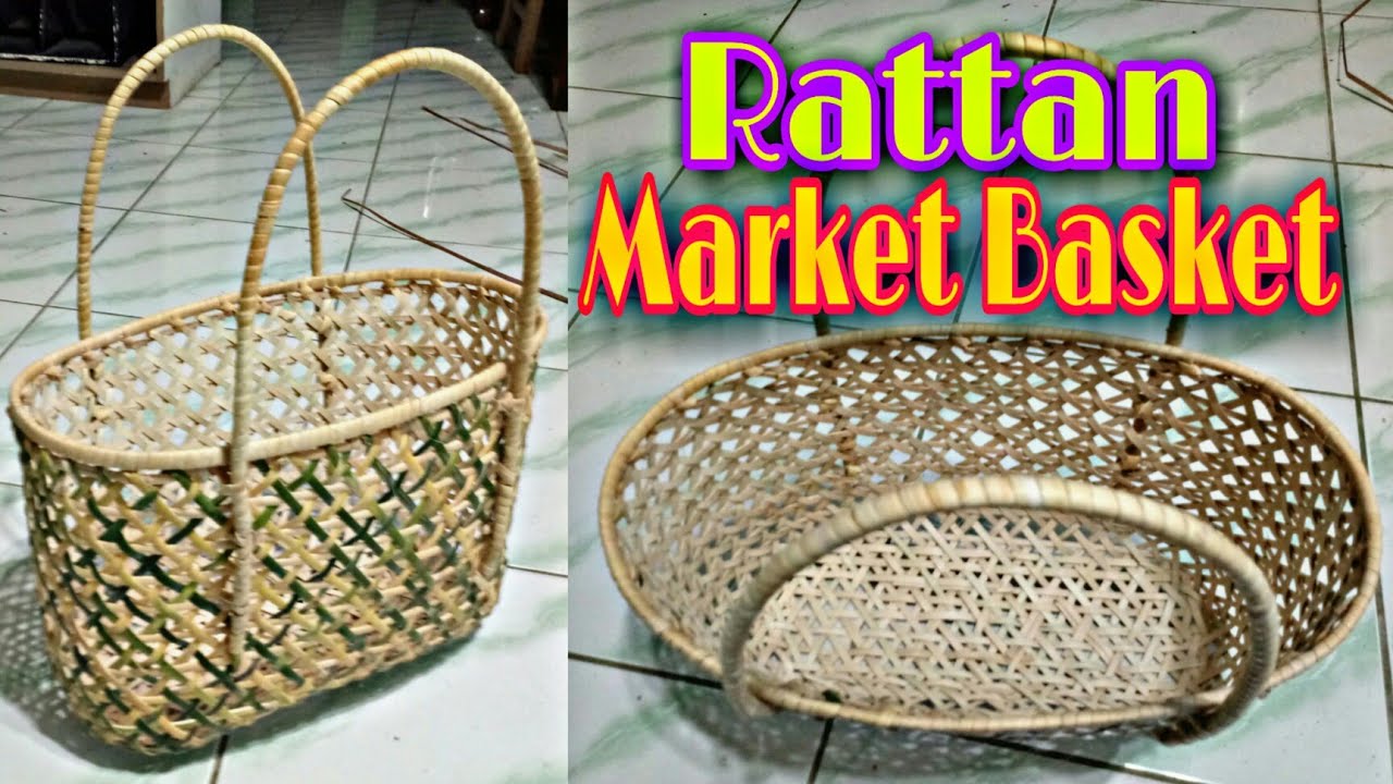 Weaving a Rattan MARKET BASKET Basket Weaving YouTube