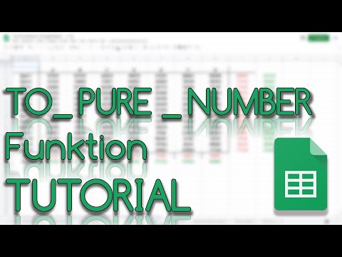 TO_PURE_NUMBER Funktion - Google Sheets Tutorial