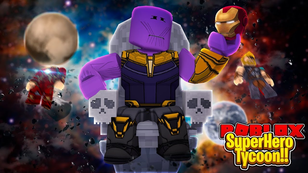 Roblox Thanos Rules All In 2 Player Superhero Tycoon Youtube - marvel superhero tycoon roblox go